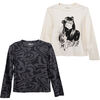Pack 2 Polera Manga Larga Estampada de Algodón Niña Mila