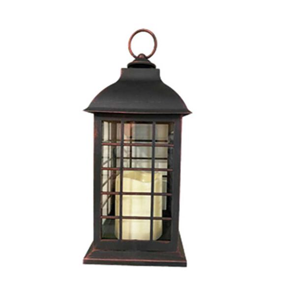 Fanal con Vela Led Plástico Vgo  31 x 14 cm Negro