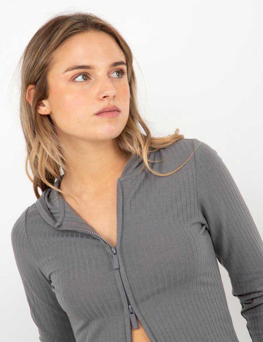 Polerón Crop Cierre Mujer Icono