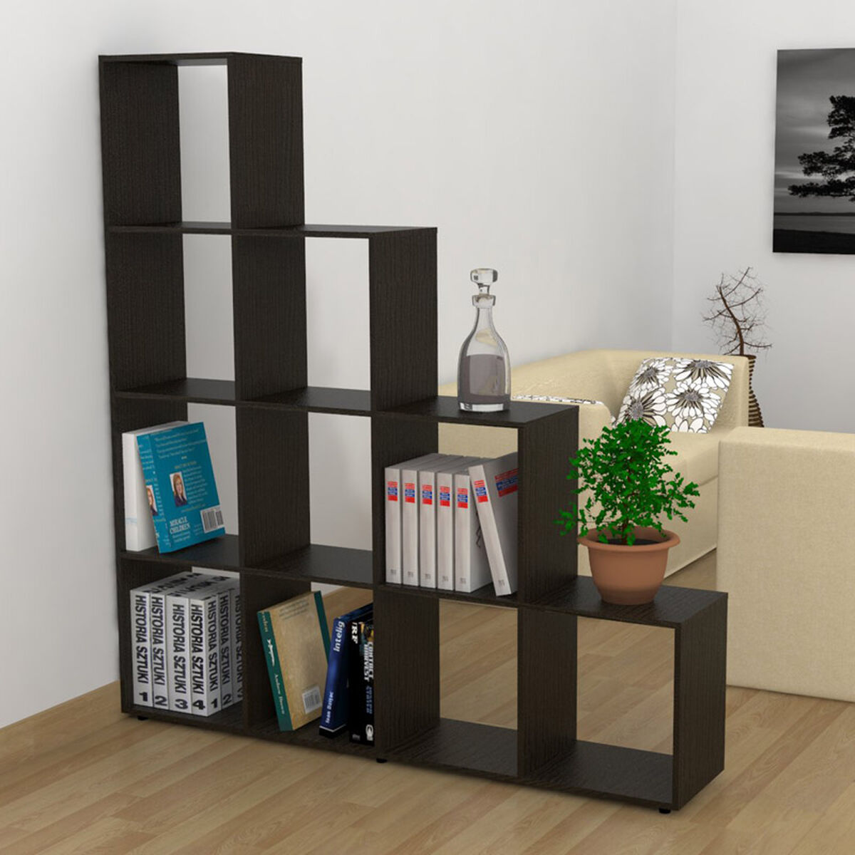 Rack TV Hasta 52" + Biblioteca +Mesa de Centro TuHome Bejín