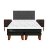 Cama Europea CIC Green Infinity King + 1 Respaldo + 2 Veladores Eufrates