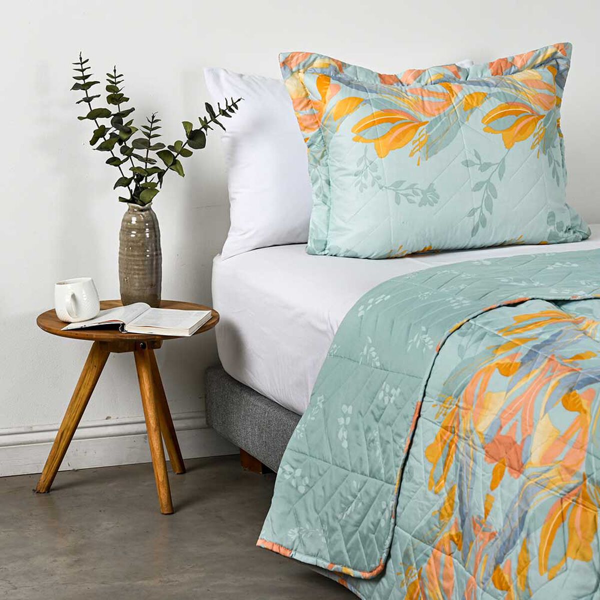 Quilt Estampado American Family 1,5 Plazas Aquamarine