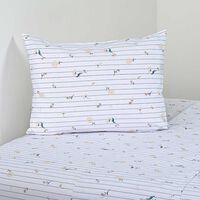 Juego de Sábanas American Family 1,5 Plazas Florelia Lines 144 Hilos Blanco