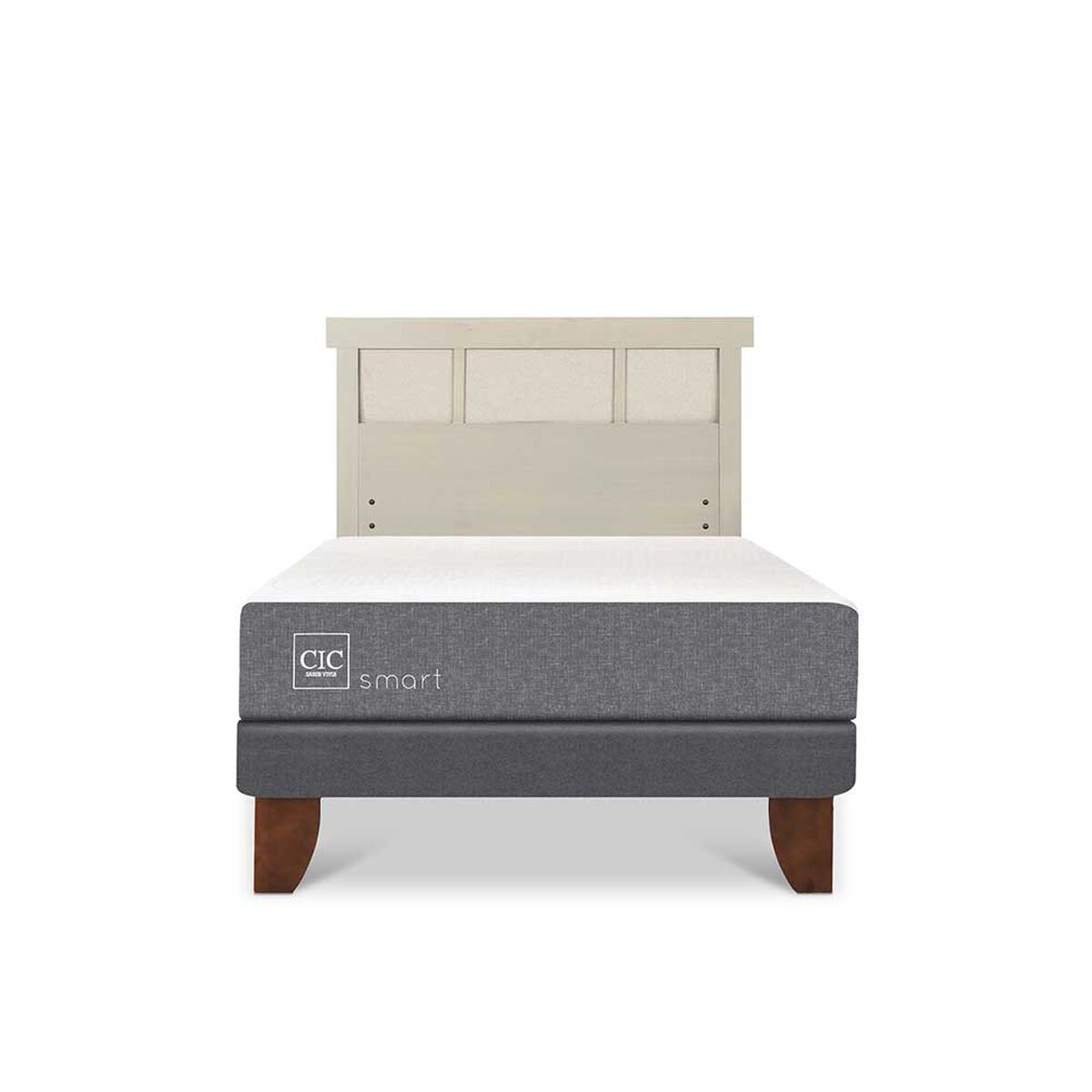 Cama Europea CIC 1,5 Plazas Smart + Respaldo Dublin Alpino