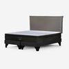 Cama Europea Rosen Base Dividida 2 Plazas Tempo + Respaldo Maurice Gris