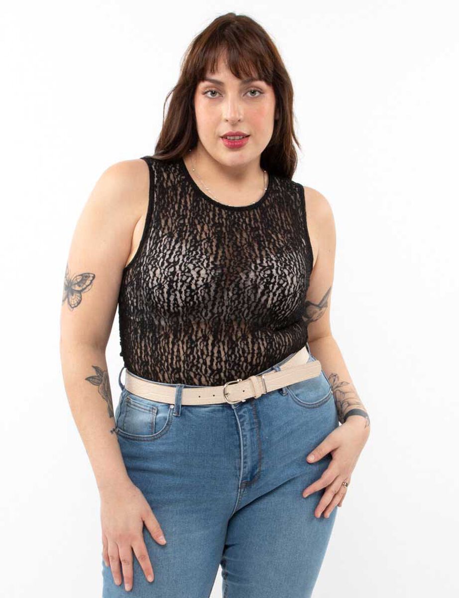 Body Encaje Sin Mangas Mujer Extralindas