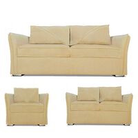 Juego de Living Elegant Detail Atlanta Sofá 3 Cuerpos + Sofá 2 Cuerpos + Sillón 1 Cuerpo Beige