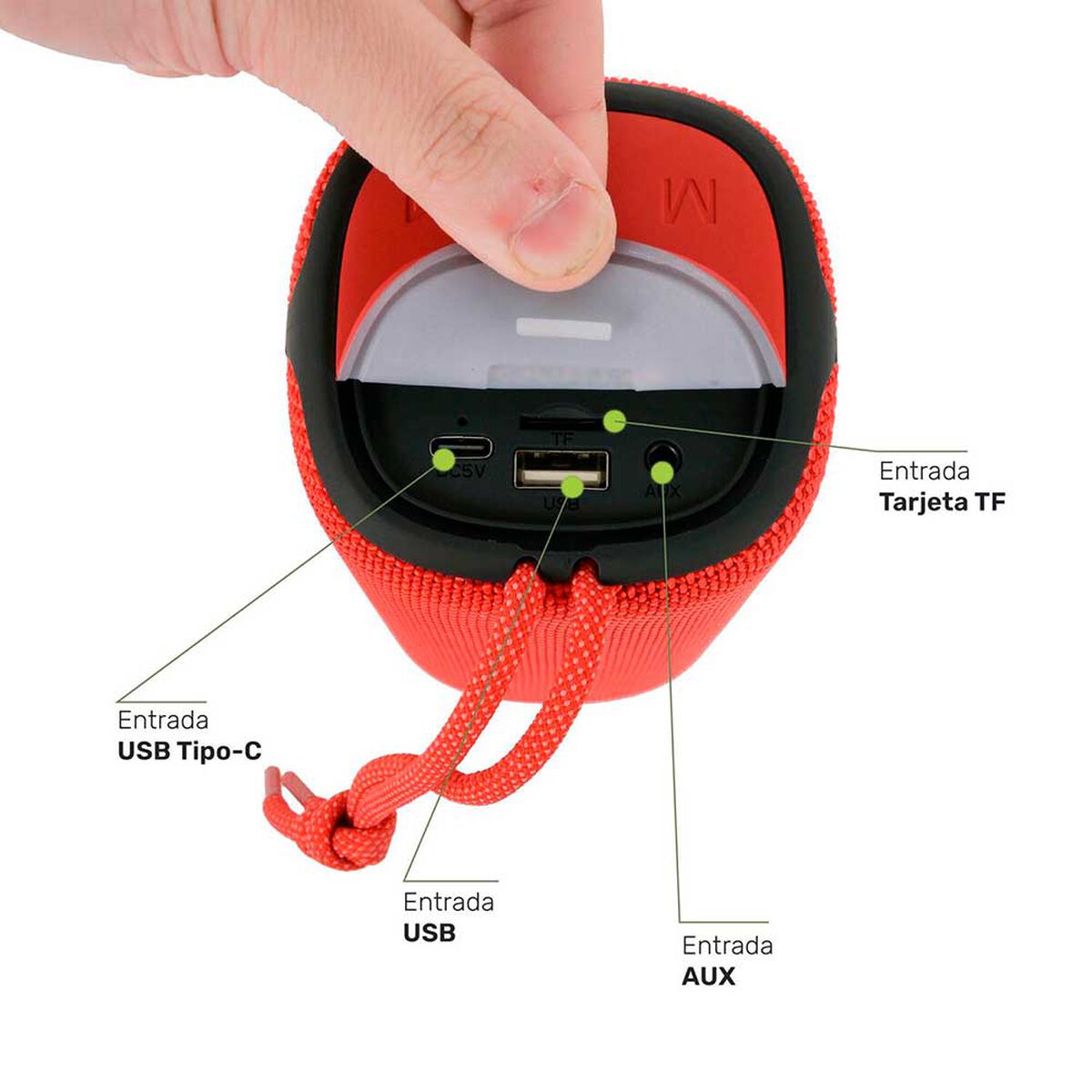 Parlante Bluetooth Lhotse Pulse On Rojo