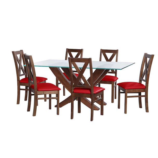 Juego de Comedor Latam Home Alicante 6 Sillas Rojo