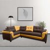 Sofá Seccional Izquierdo Living Factory Jazmin Chaise Longue + Sofá 4 Cuerpos Mostaza Moro