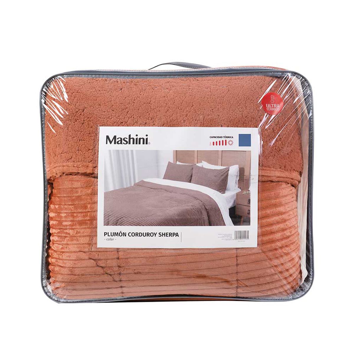 Plum&oacute;n Mashini 2 Plazas Liso Caf&eacute;