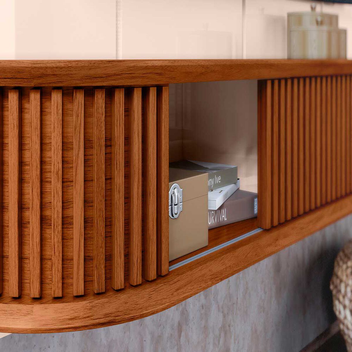 Panel TV Altavision Capri Blanco y Café