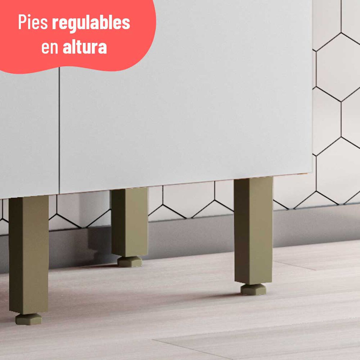 Mueble de Cocina Roca Macadamia Canela Blanco 1 Cajón 4 Puertas