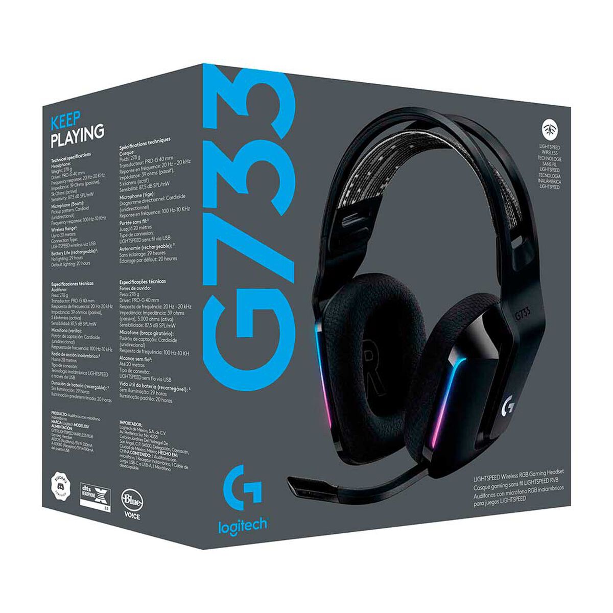 Audífonos Gamer Logitech G733 Negros