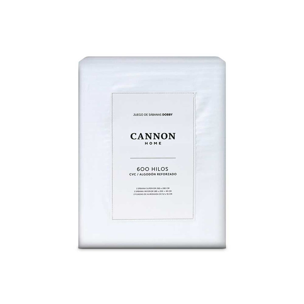 Juego de S&aacute;banas Cannon2 Plazas 600 Hilos Dobby White