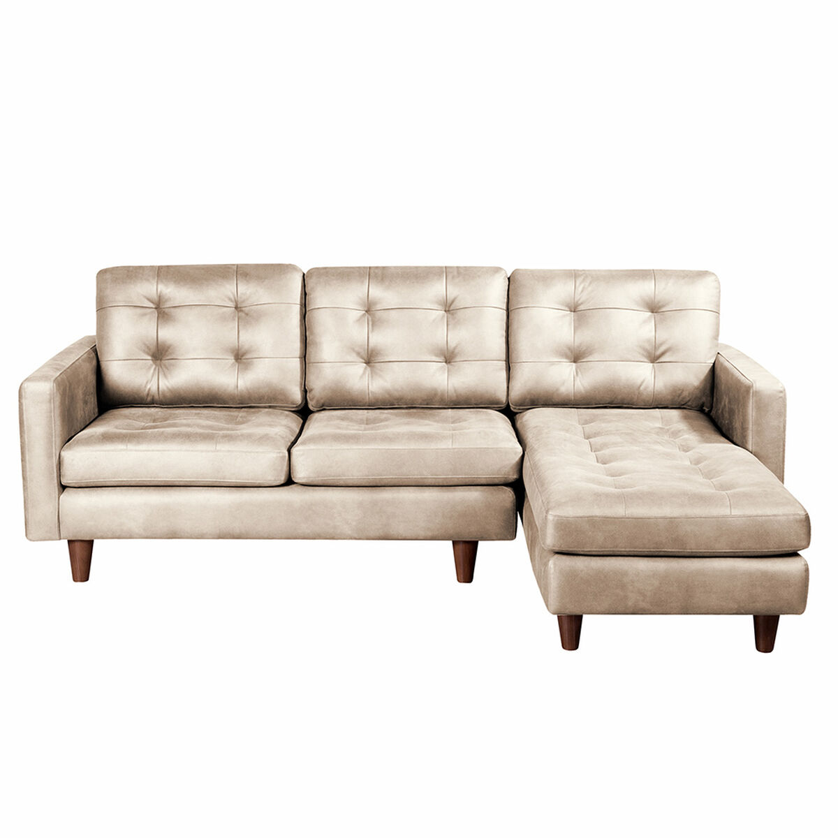 Sof&aacute; Cuero Latam Home N&aacute;poles Chaise Longue 2 Cuerpos Derecho