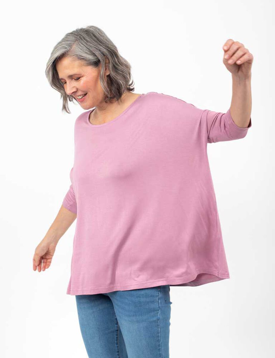 Polera Holgada Manga 3/4 Cuello Redondo Mujer Portman Club