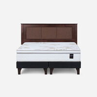 Cama Europea Rosen 2 Plazas Art 4 + Respaldo Rachel Chocolate
