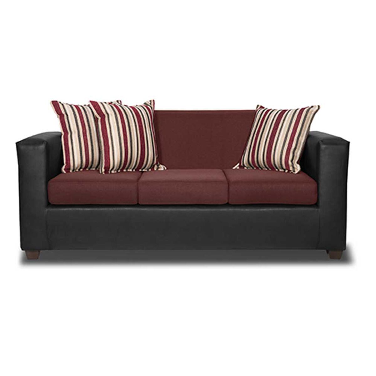Juego de Living Innovamuebles Invictus Sofá 3 Cuerpos + Dos Pouf 1 Cuerpo Burdeo