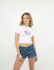 Polera Crop Con Estampado Manga Corta Mujer Icono