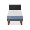 Cama Europea CIC 1,5 Plazas Excellence + Respaldo Villarrica Negro