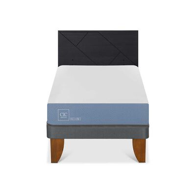 Imagen 1 del producto Cama Europea CIC 1,5 Plazas Excellence + Respaldo Villarrica Negro