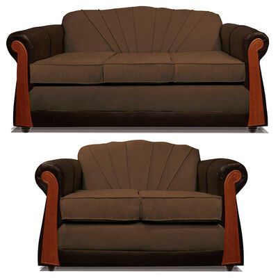 Juego de Living Elegant Detail Marsella Sofá 3 Cuerpos + Sofá 2 Cuerpos Café