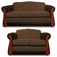 Juego de Living Elegant Detail Marsella Sofá 3 Cuerpos + Sofá 2 Cuerpos Café