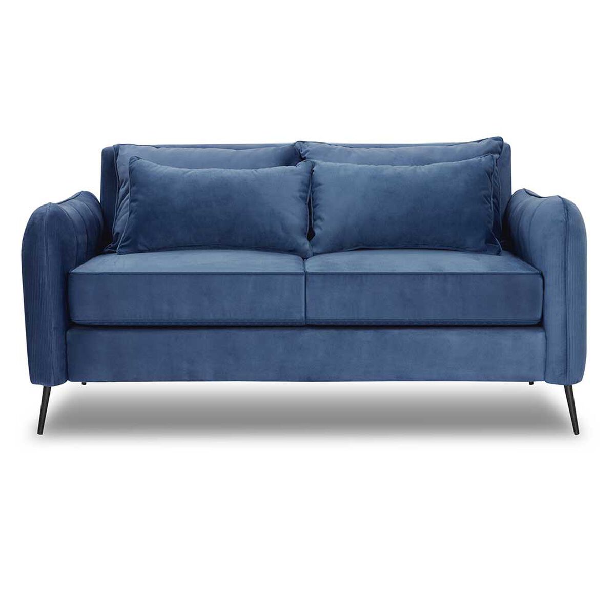 Juego de Living Innovamuebles Italia Felpa Sofá 3 Cuerpos + Sofá 2 Cuerpos Azul