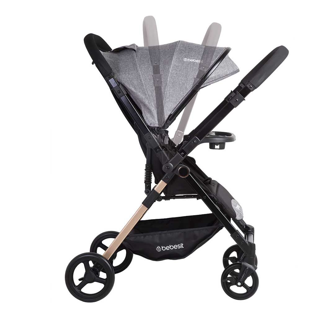 Coche Paseo Bebe City Compacto Liviano Gris Bebesit, foto 5