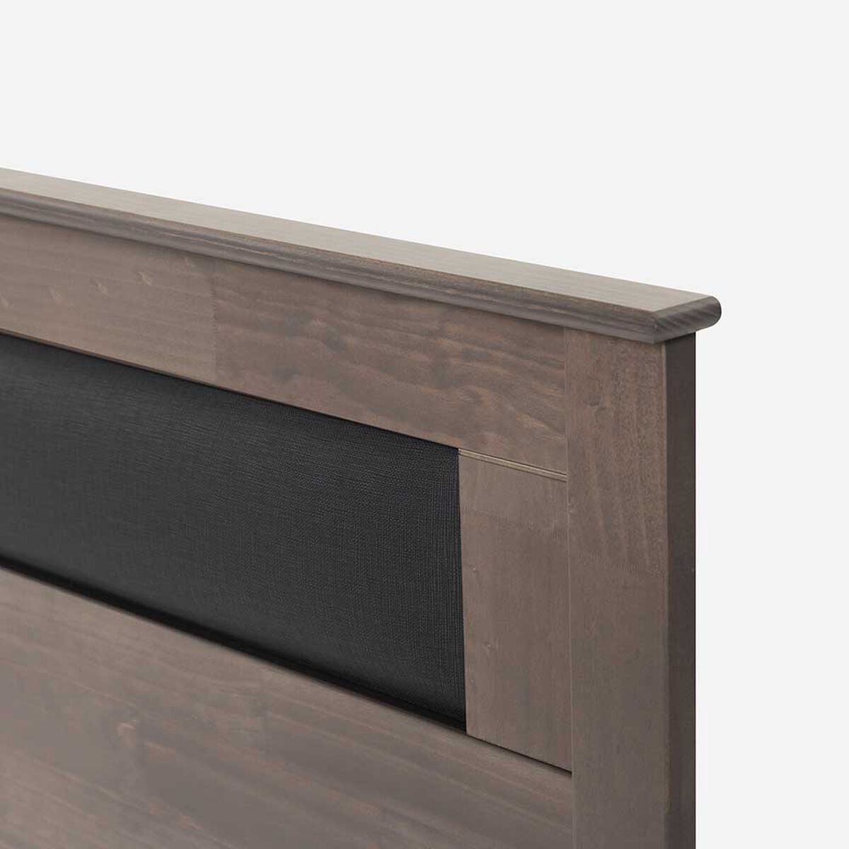 Cama Europea Rosen 2 Plazas New Ergo T + Respaldo Ferrera Gris + 2 Veladores