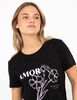 Polera Con Estampado Manga Corta Mujer Icono