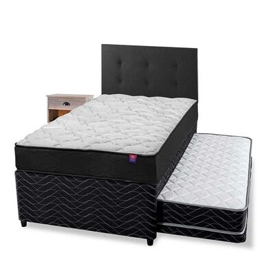 Imagen 1 del producto Cama Nido Flex 1,5 Plazas Therapedic Plus + Respaldo Royal + Velador Rock