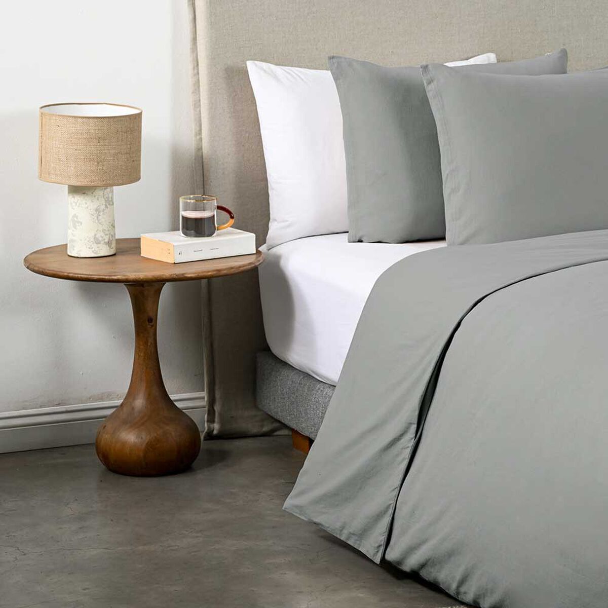 Funda de Plum&oacute;n Cannon S&uacute;per King Liso Gris