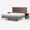 Cama Europea Rosen Base Dividida 2 Plazas Pratta + Respaldo + 2 Veladores Sicilia
