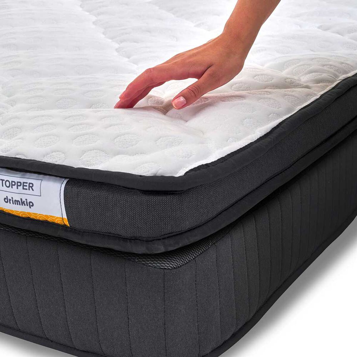 Cama Europea Drimkip Base Dividida 2 Plazas Plus Hybrido + Respaldo