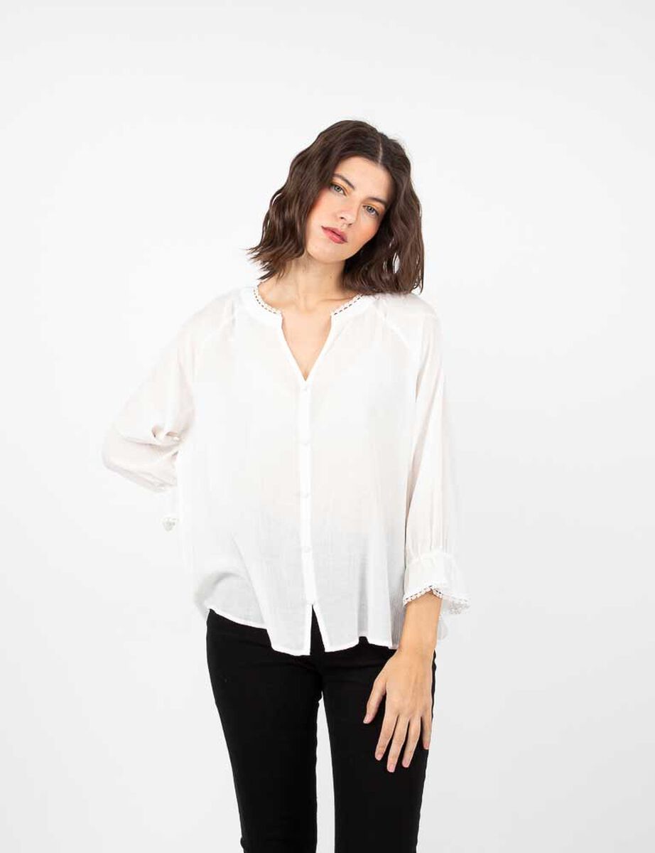 Blusa Lisa Manga 3/4 Mujer Alma