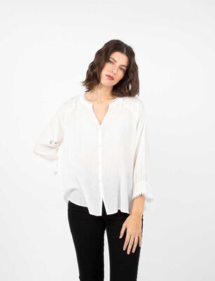 Imagen 1 del producto Blusa Lisa Manga 3/4 Mujer Alma Blanco