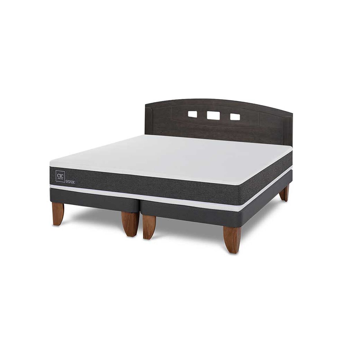 Cama Europea CIC Base Dividida 2 Plazas Ortopedic + Respaldo Gales