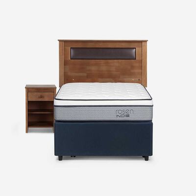 Cama Nido Rosen 1,5 Plazas Indie + Respaldo + Velador Ferrara