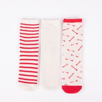 Pack 3 Calcetines Mujer Icono Rojo