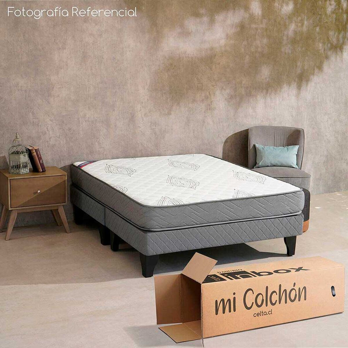 Cama Europea Celta Base Dividida 2 Plazas Danubio