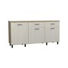 Mueble de Cocina Inferior TuHome Gante 2 Puertas 2 Cajones Rovere Niebla