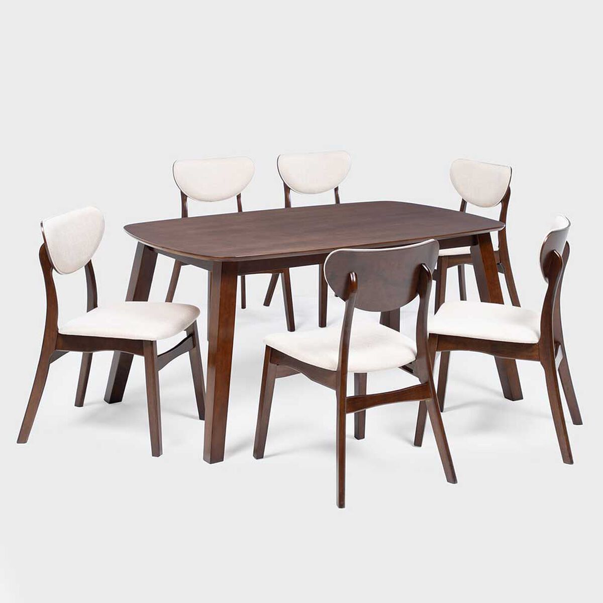Juego de Comedor Exit Kitty 6 Sillas Marrón