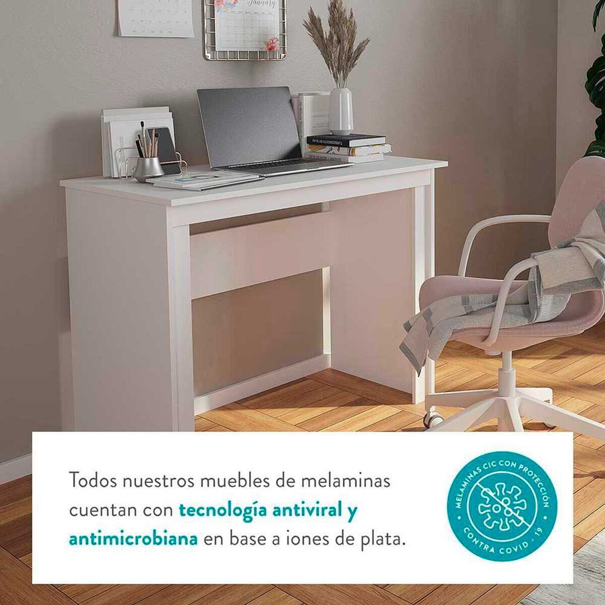 Escritorio CIC Milan Blanco 2 Cajones