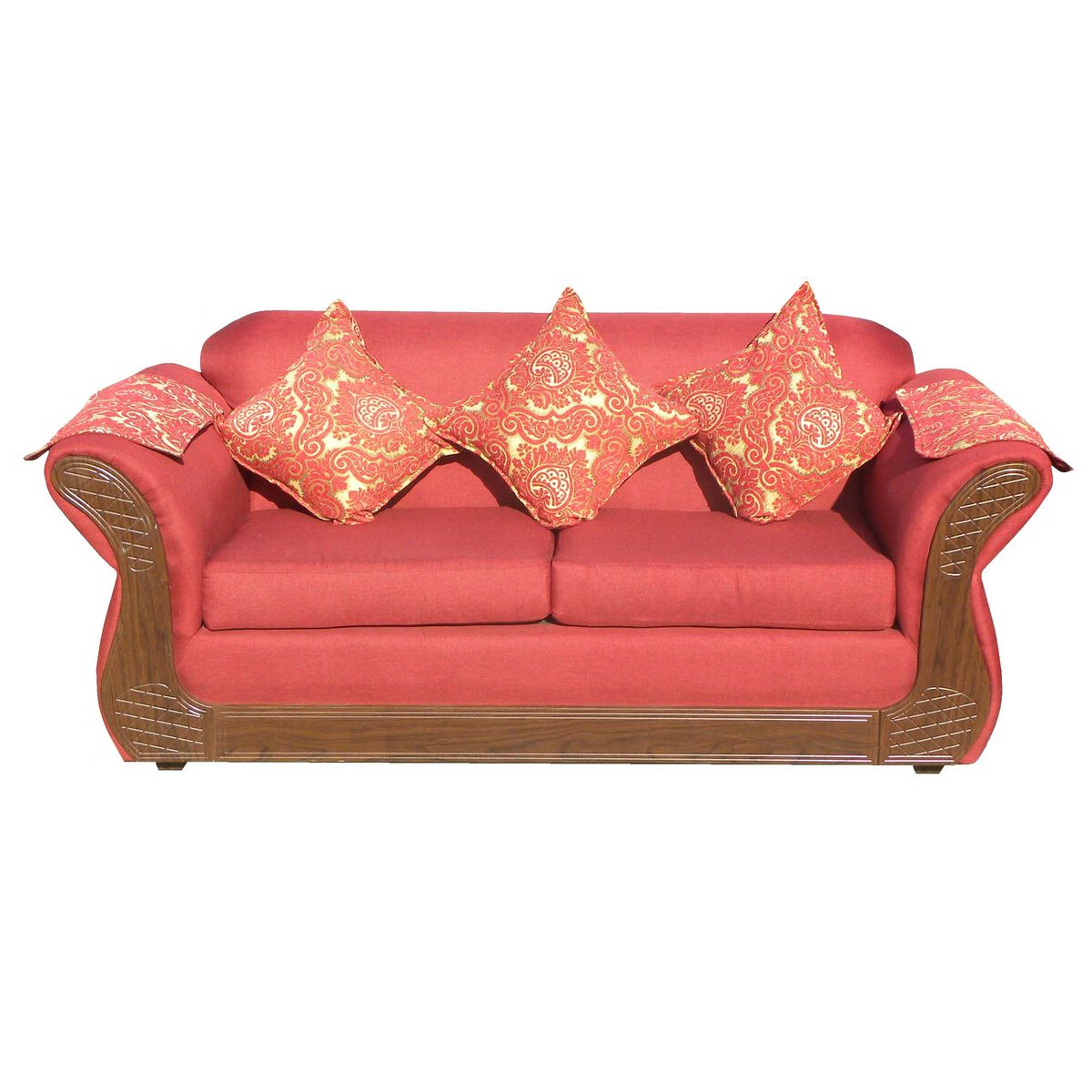 Juego de Living Almore Irlanda Sofá 2 Cuerpos + Dos Sillones 1 Cuerpo Rojo