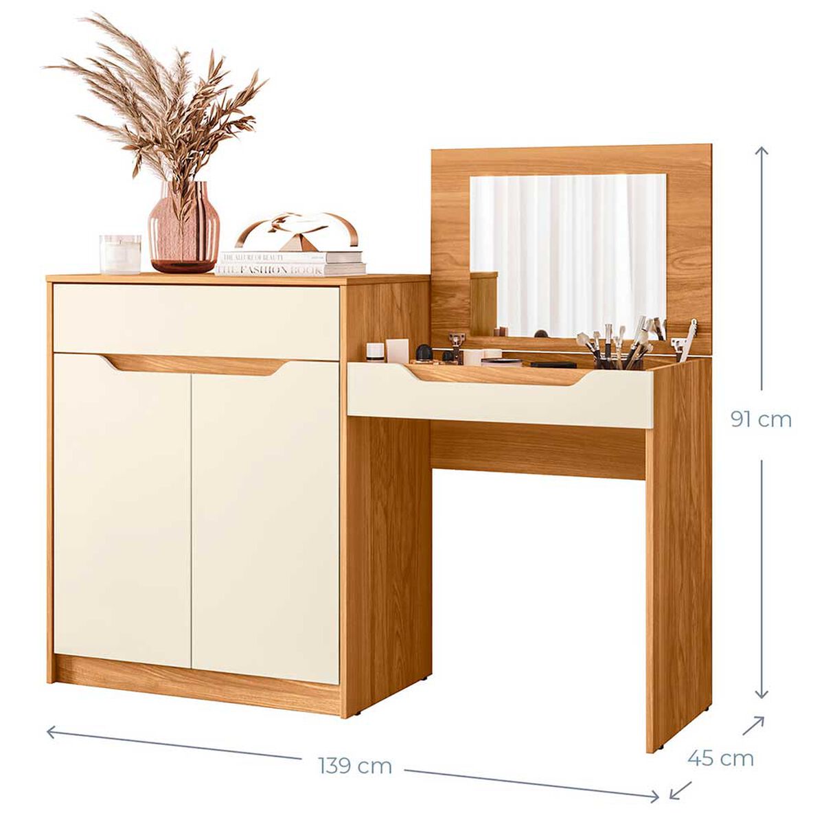 Tocador Vekkahome Trend 2 Puertas 1 Cajón Café
