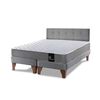 Cama Europea Latam Home Base Dividida 2 Plazas Zen Best Gris + Respaldo Flotante