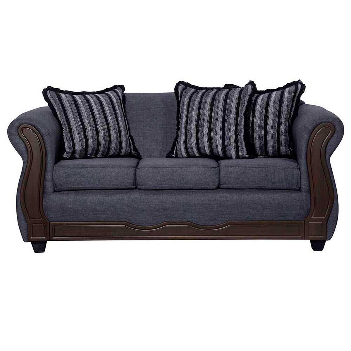 Juego de Living Black Factory Sofia 5 Cuerpos Marengo