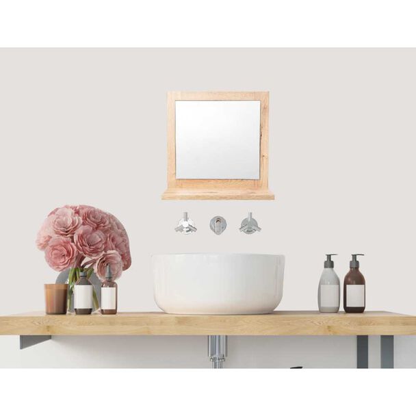 Espejo Cuadrado con Repisa TuHome Make-Up 35 x 35 cm